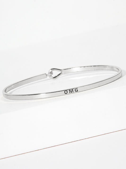 OMG Engraved Inspirational Bangle Bracelet