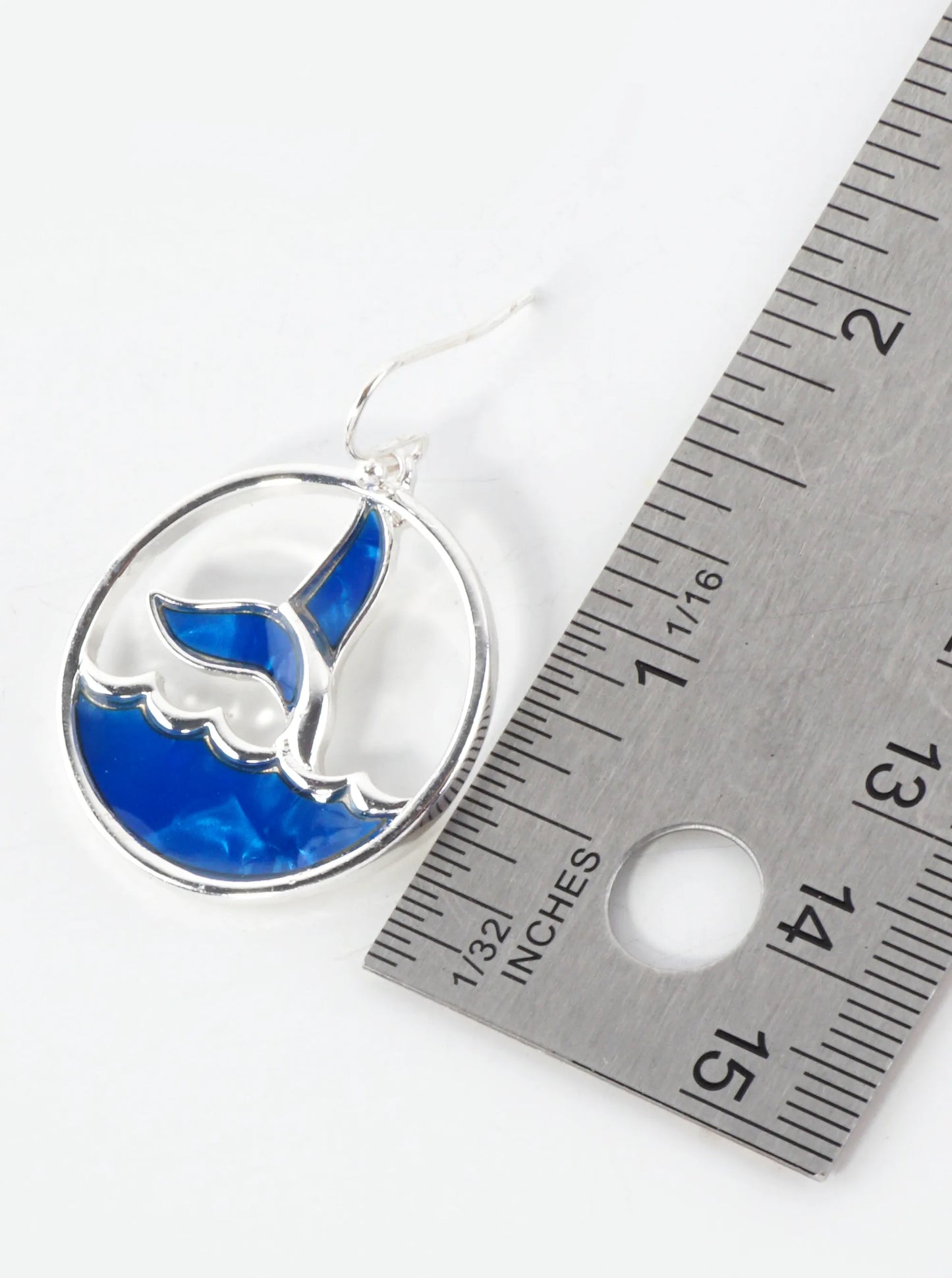 Ocean Wave Inspired Whale Tail Round Sea-Life Dangle Earrings