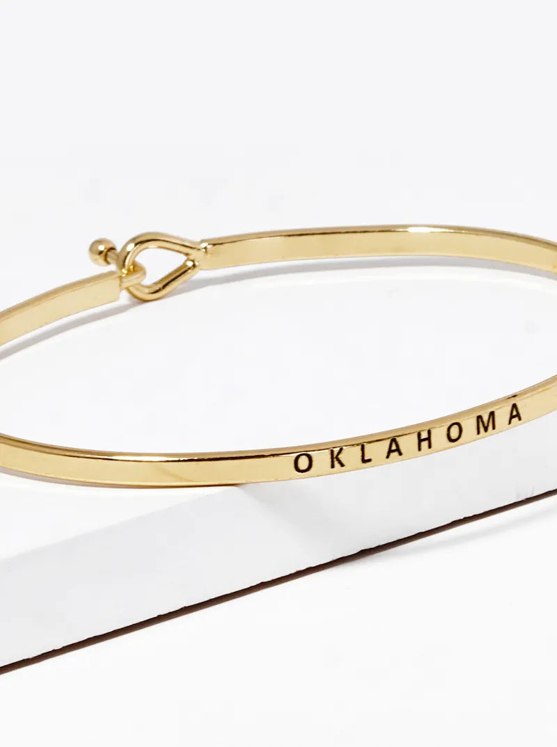 Oklahoma Engraved Inspirational Bangle Bracelet