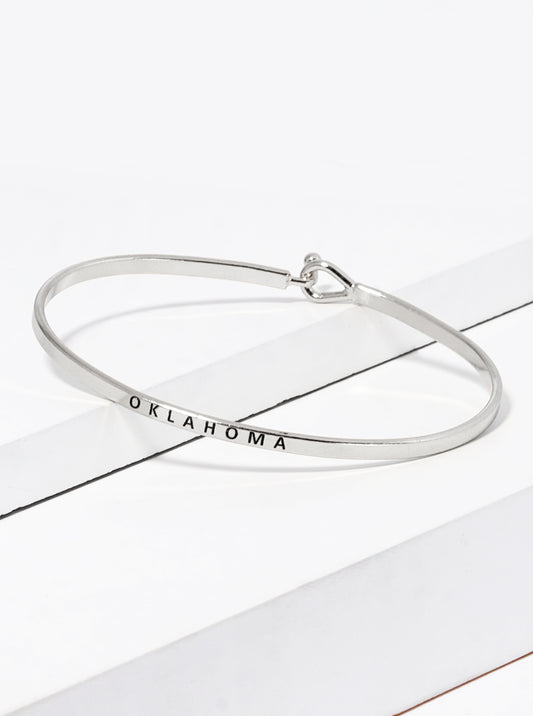 Oklahoma Engraved Inspirational Bangle Bracelet