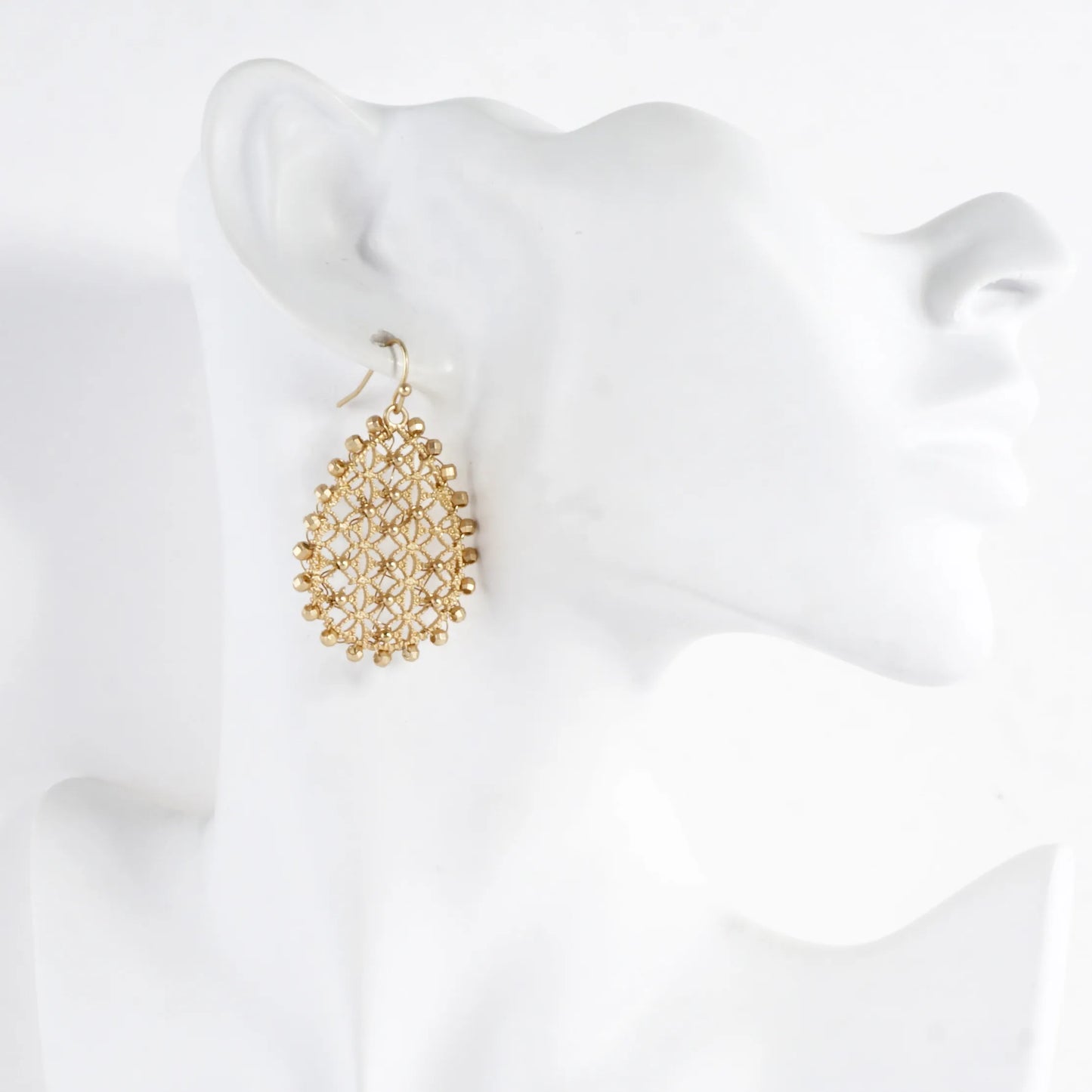 Openwork Crisscross Drop Earrings Beaded Border