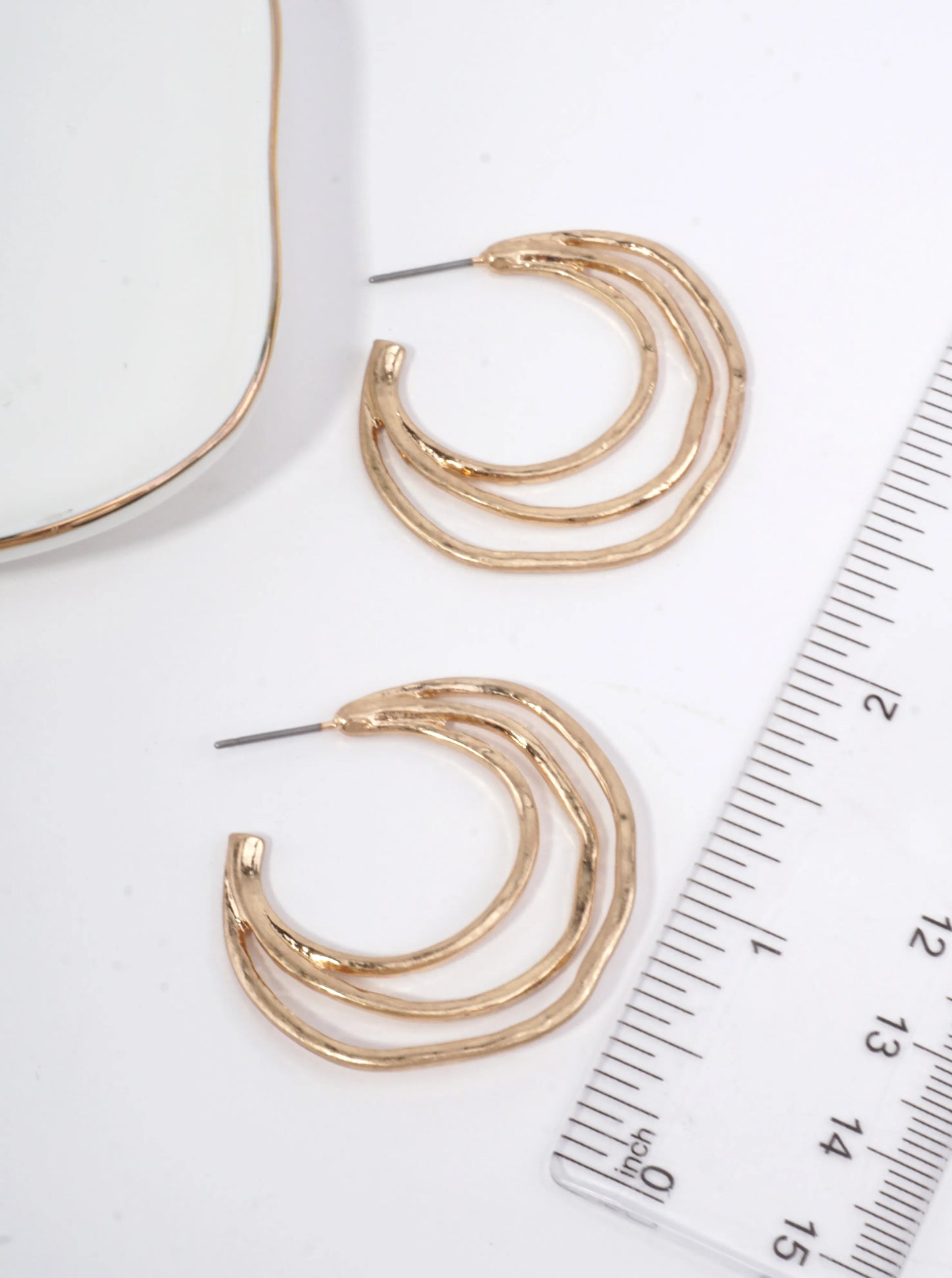 Organic Hammered Layer Hoop Earrings