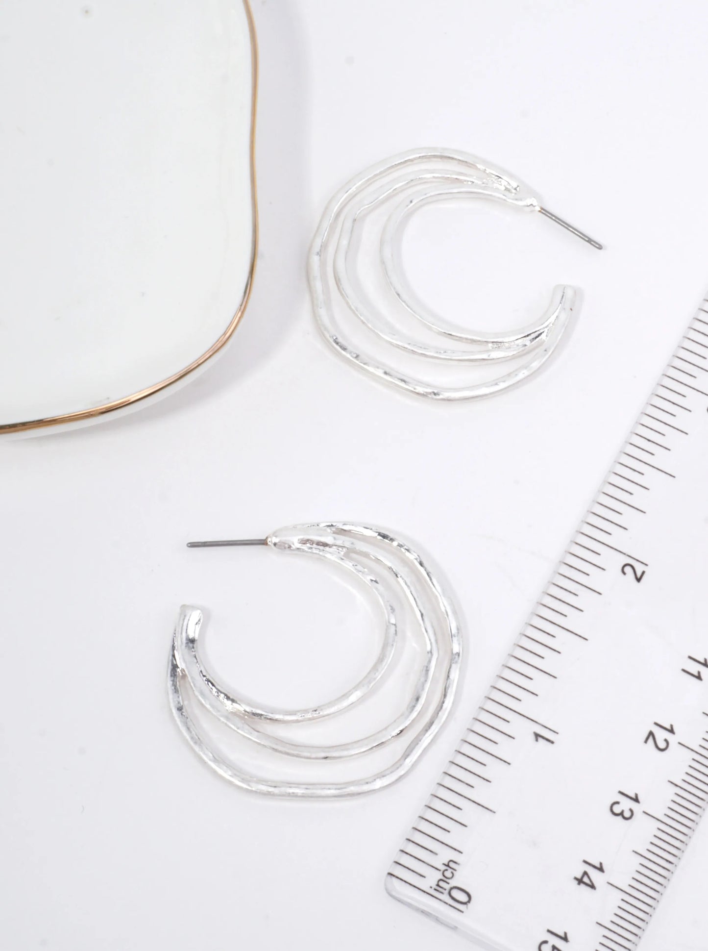 Organic Hammered Layer Hoop Earrings