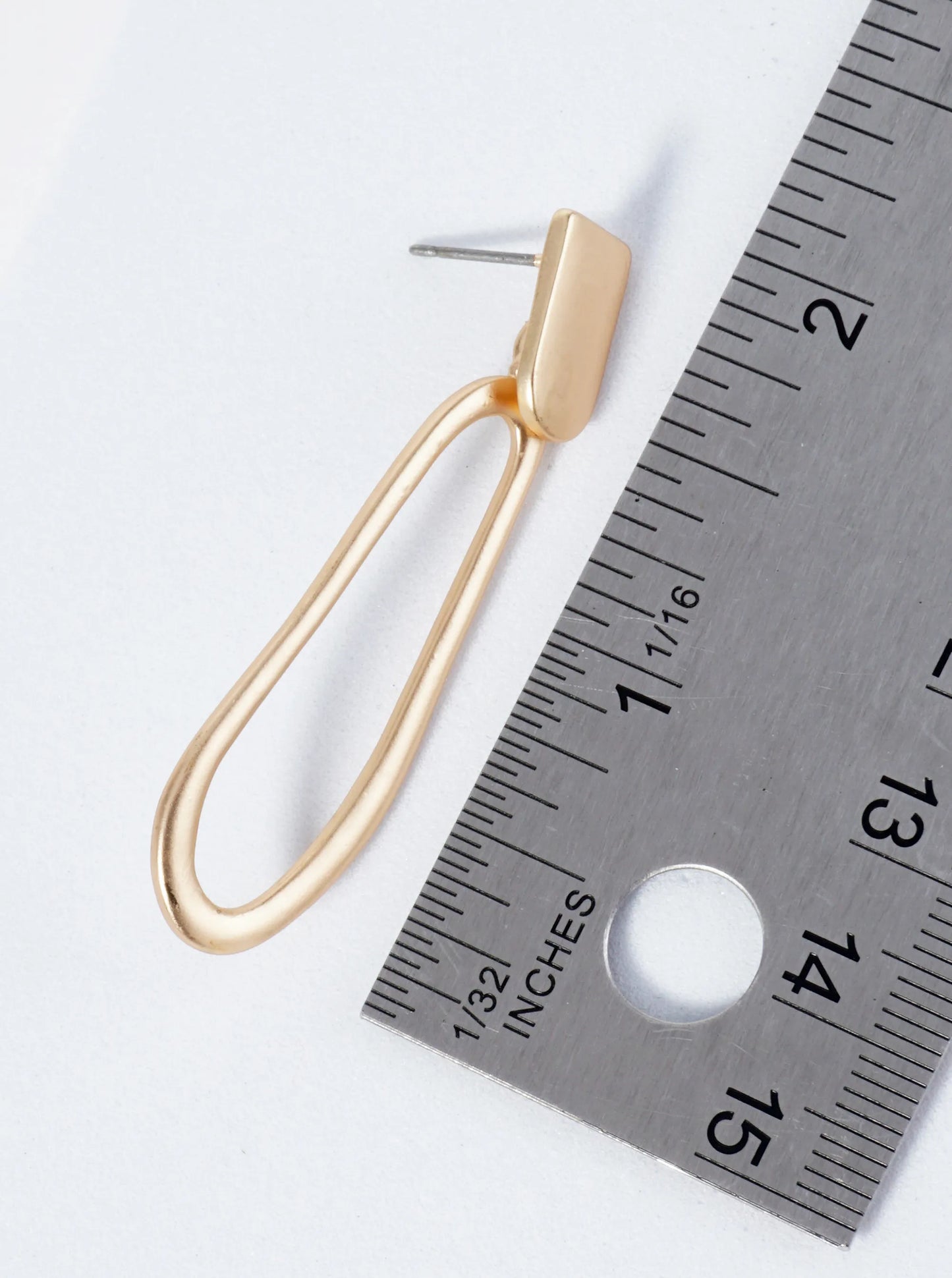 Organic Oval Drop Metal Doorknocker Earrings