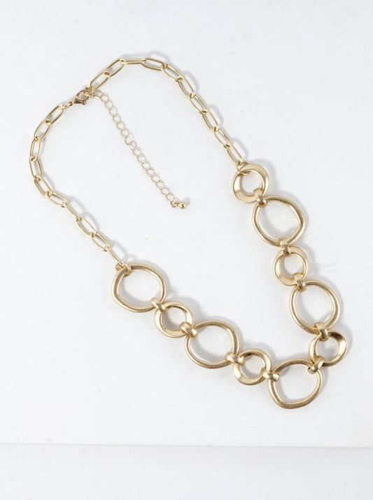 Organic Sculpted Irregular Links Necklace