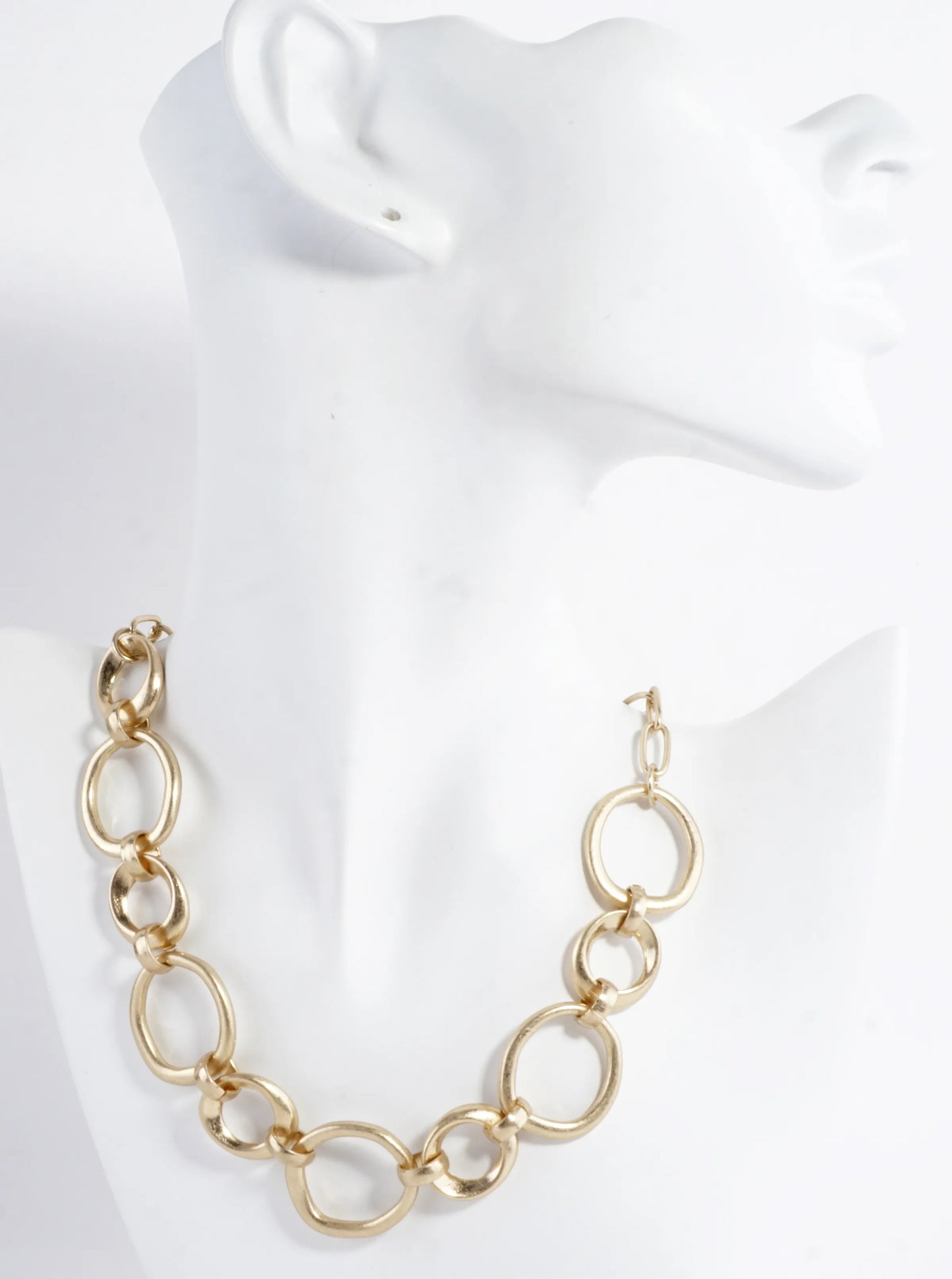 Organic Sculpted Irregular Links Necklace