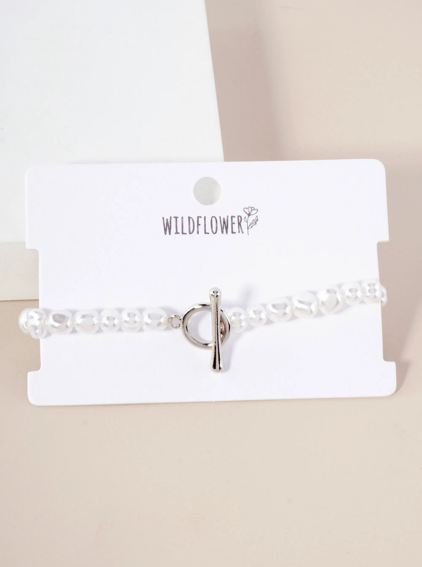 Organic-Shape Pearl-Bead Toggle-Closure Accents Stretch Bracelet