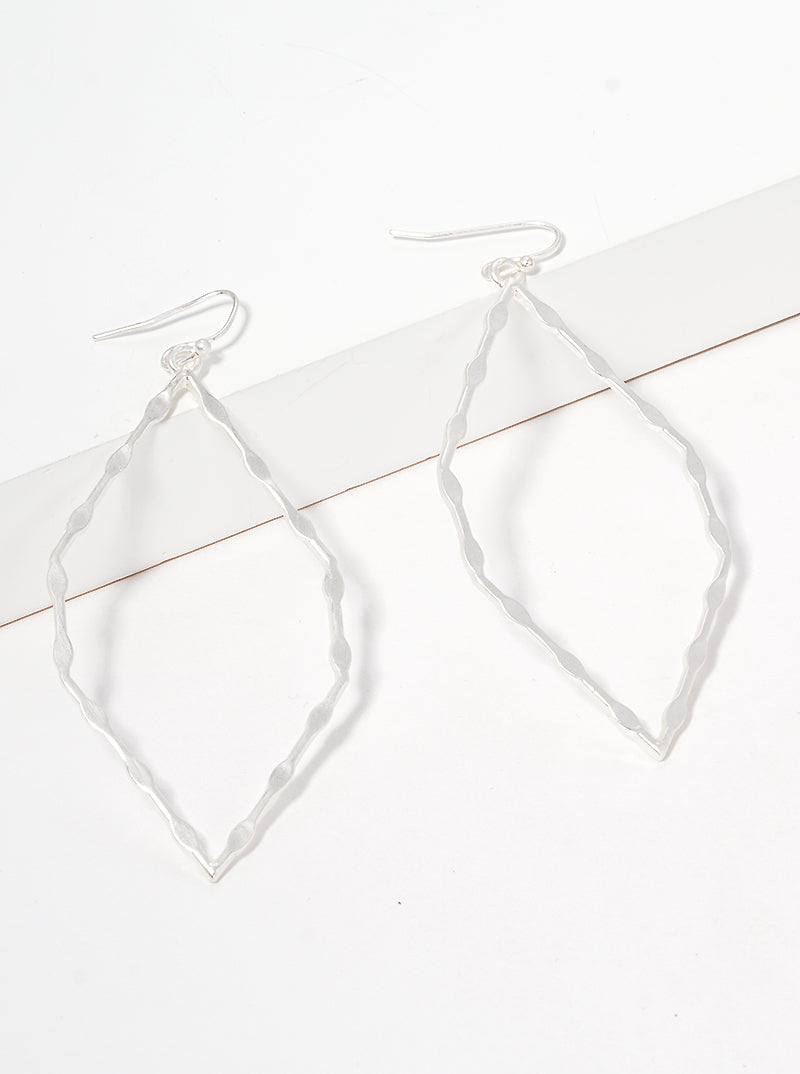 Ornate Shape Metal Drop Earrings