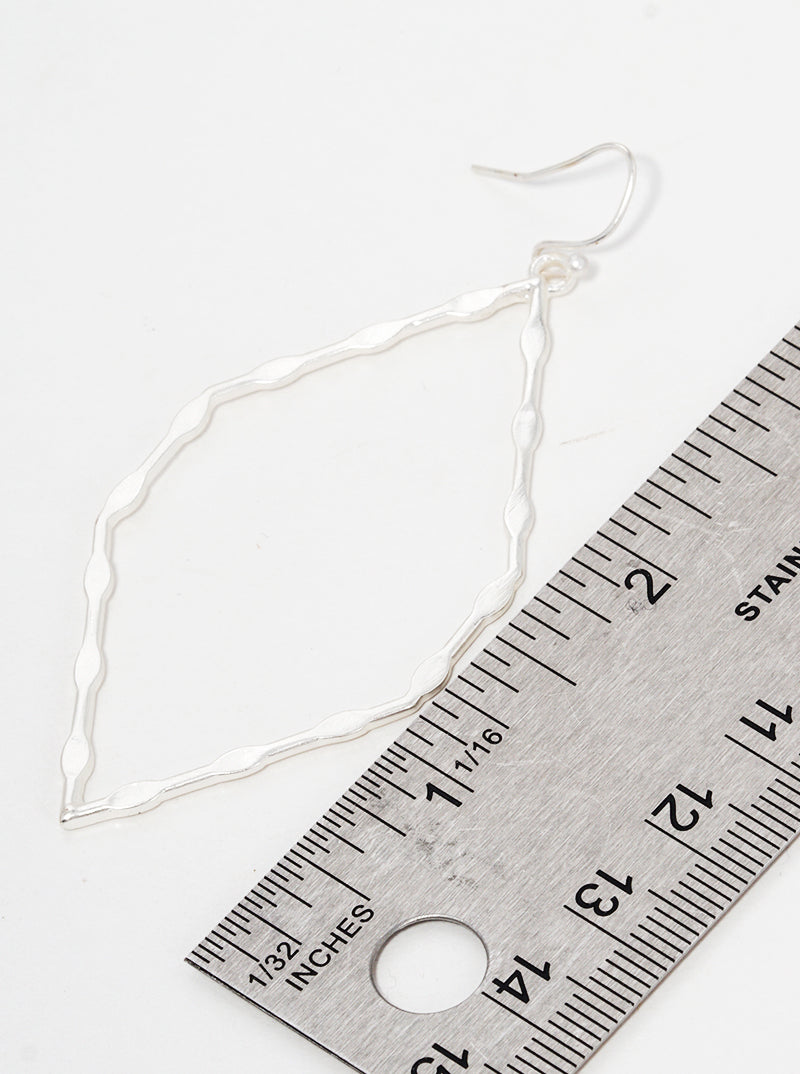 Ornate Shape Metal Drop Earrings