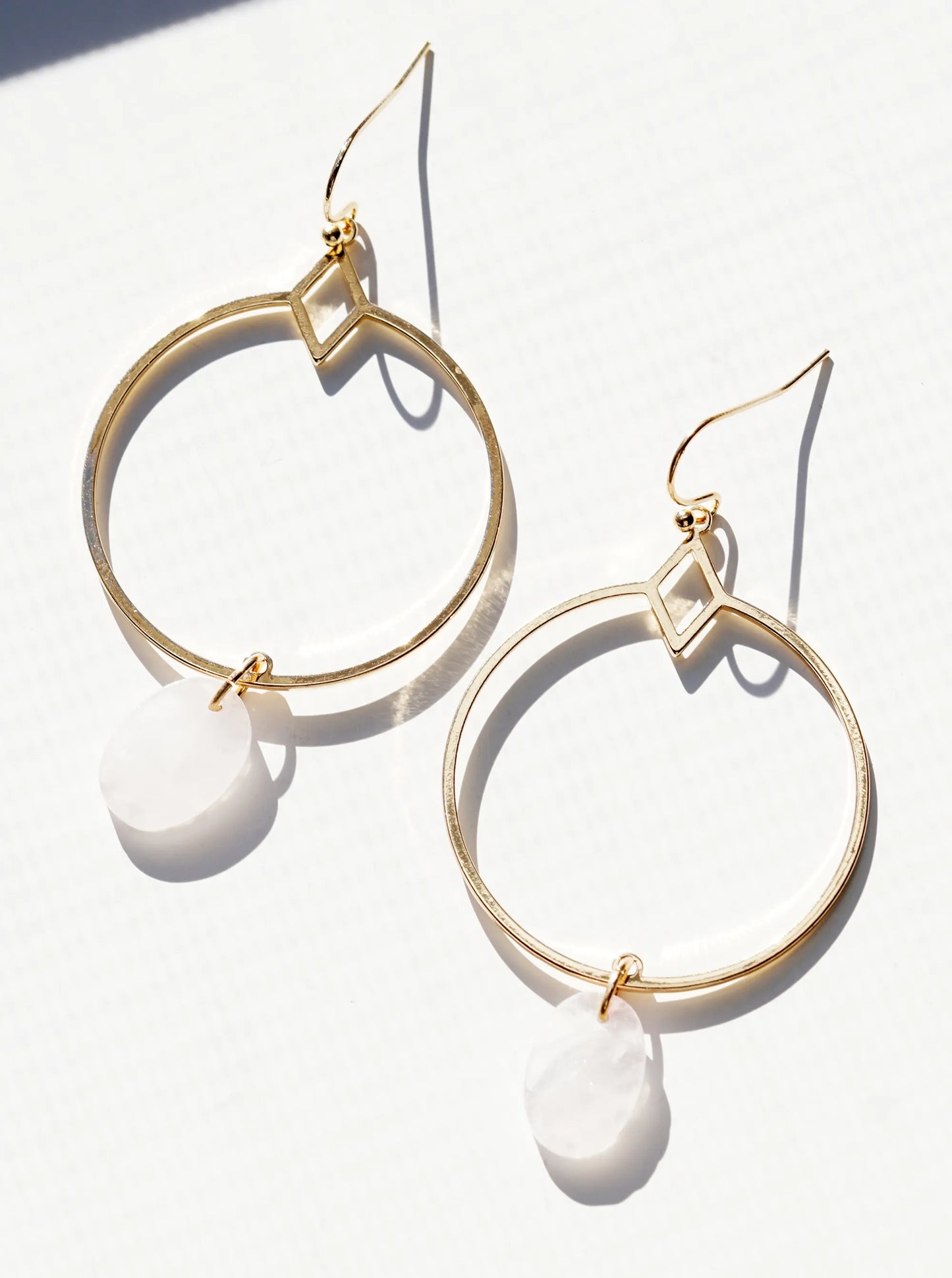 Oval Shape Semi-Precious Stone Drop Dangle Earrings