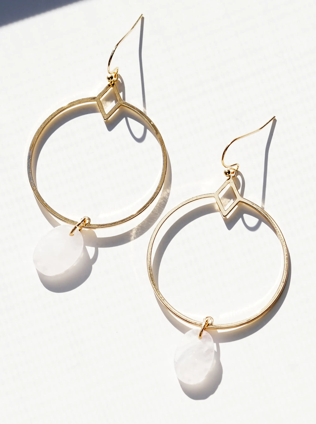 Oval Shape Semi-Precious Stone Drop Dangle Earrings