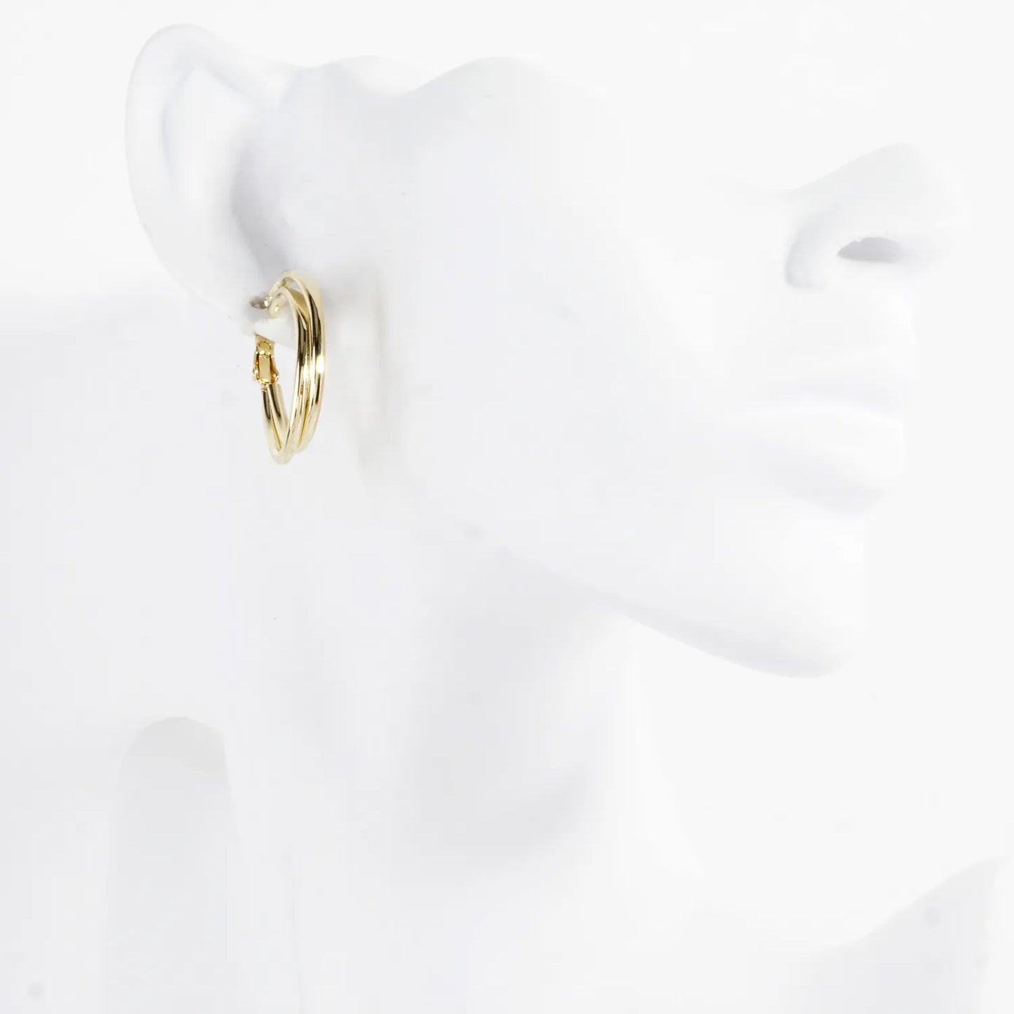 Oval Shaped Double Hoop Brass Earrings