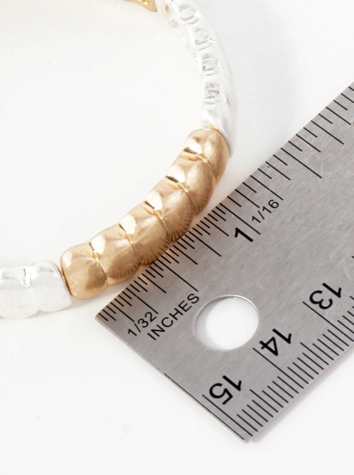 Oval-Shaped Metal Stretch Bangle Bracelet