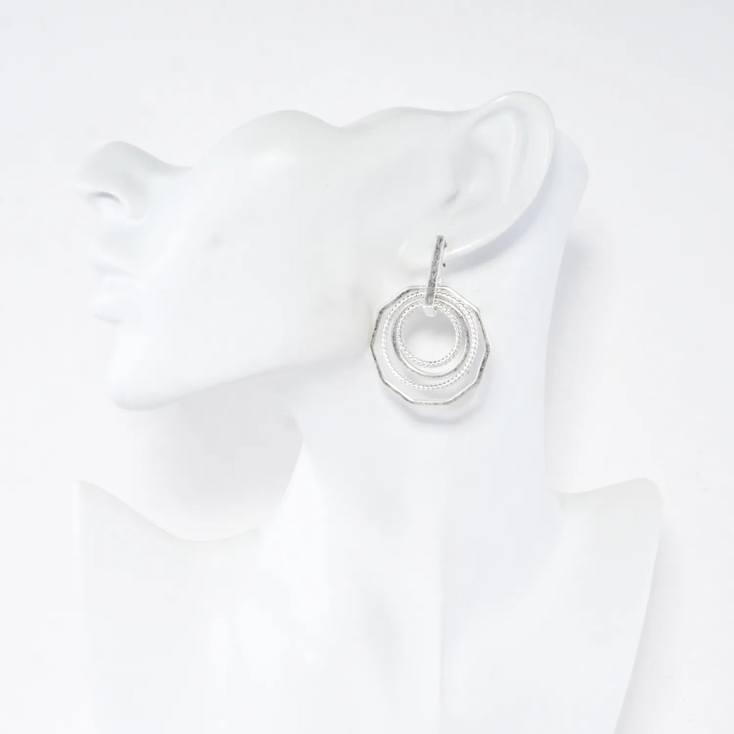 Overlapped Circles Decagon Drop Geometric Earrings