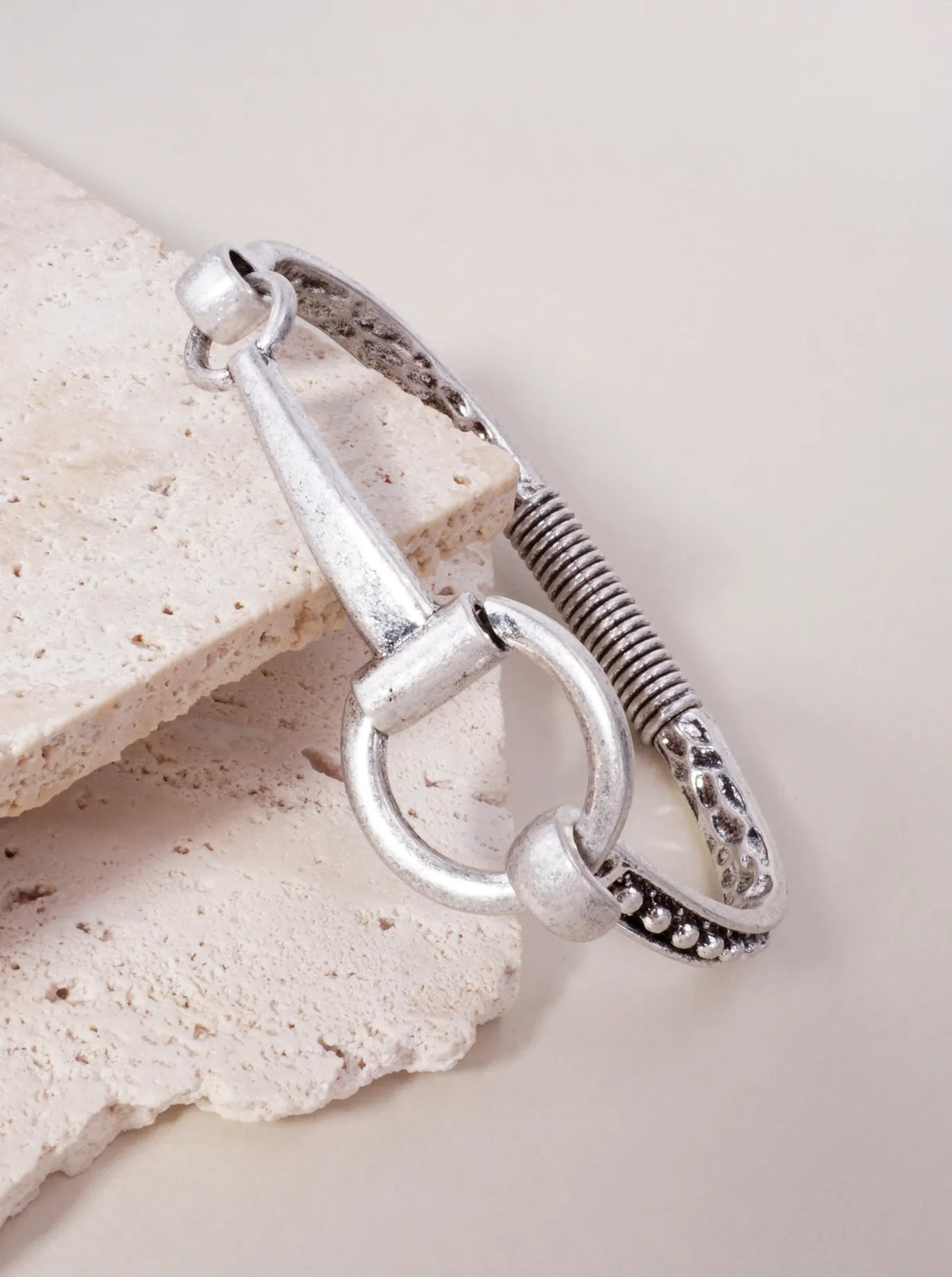 Oxidized Horseshoe Bangle Bracelet