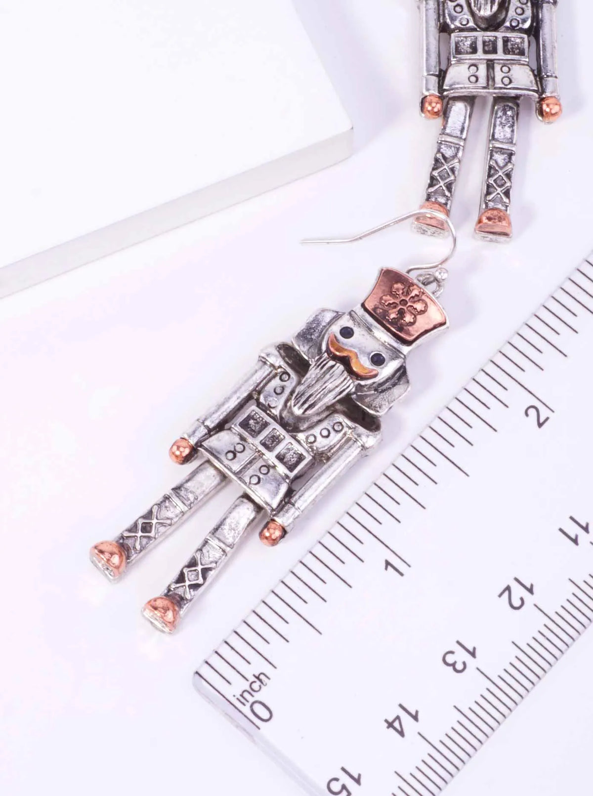 Oxidized Nutcracker Whimsical Drop Earrings