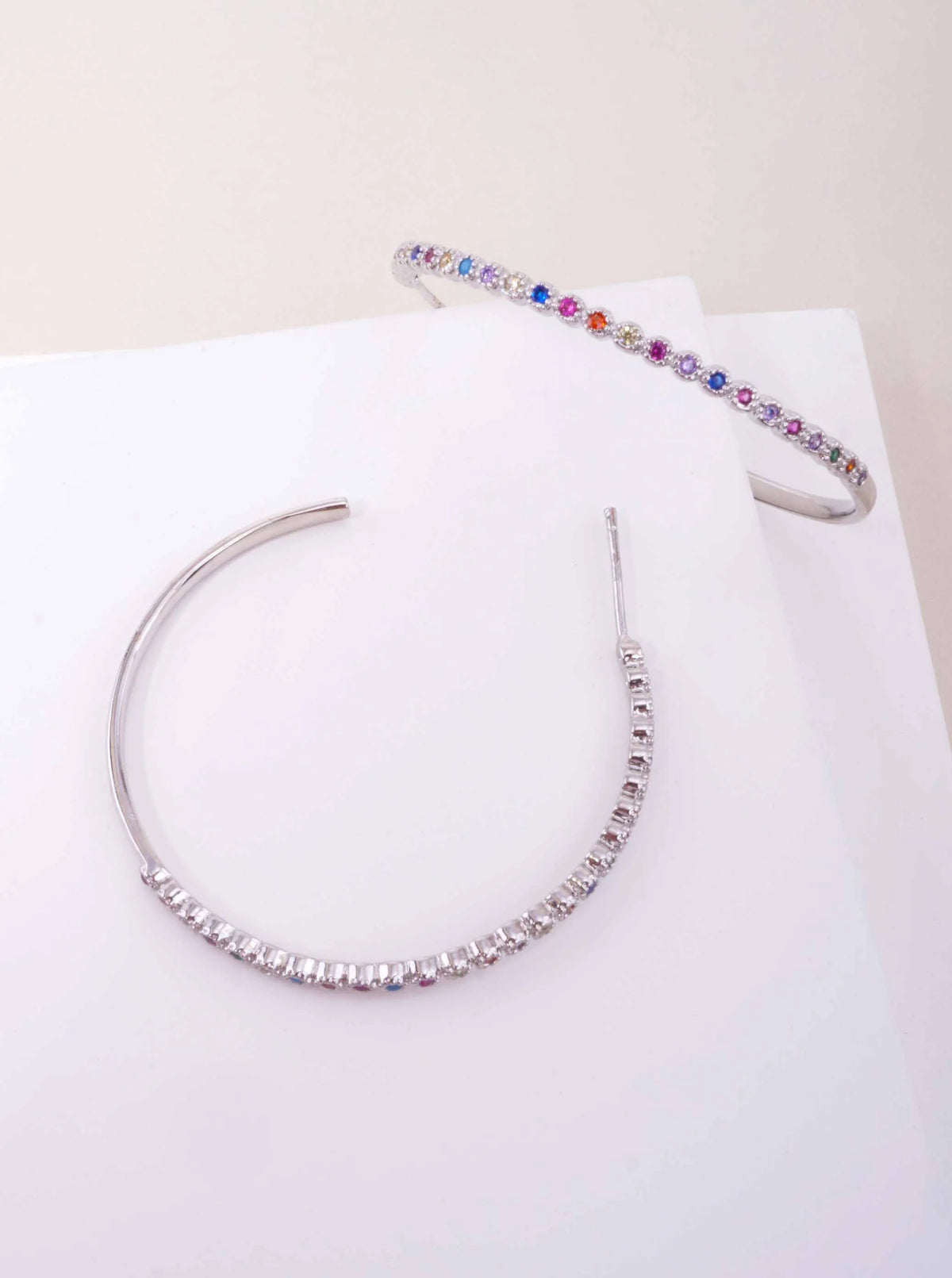 18K Gold-Dipped 40mm Hoop Earrings With CZ