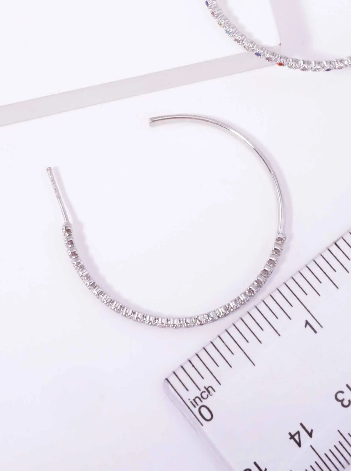18K Gold-Dipped 40mm Hoop Earrings With CZ