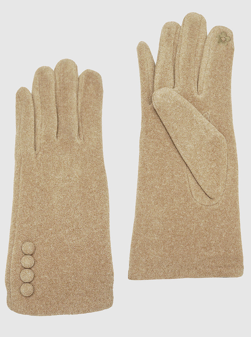 POLYESTER INSULATED TOUCHSCREEN BUTTON GLOVES