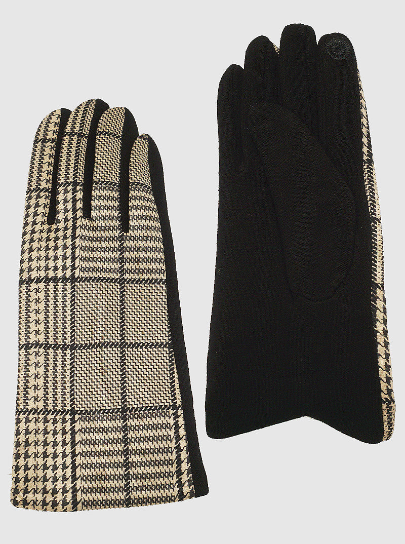 POLYESTER PLAID TOUCHSCREEN GLOVES