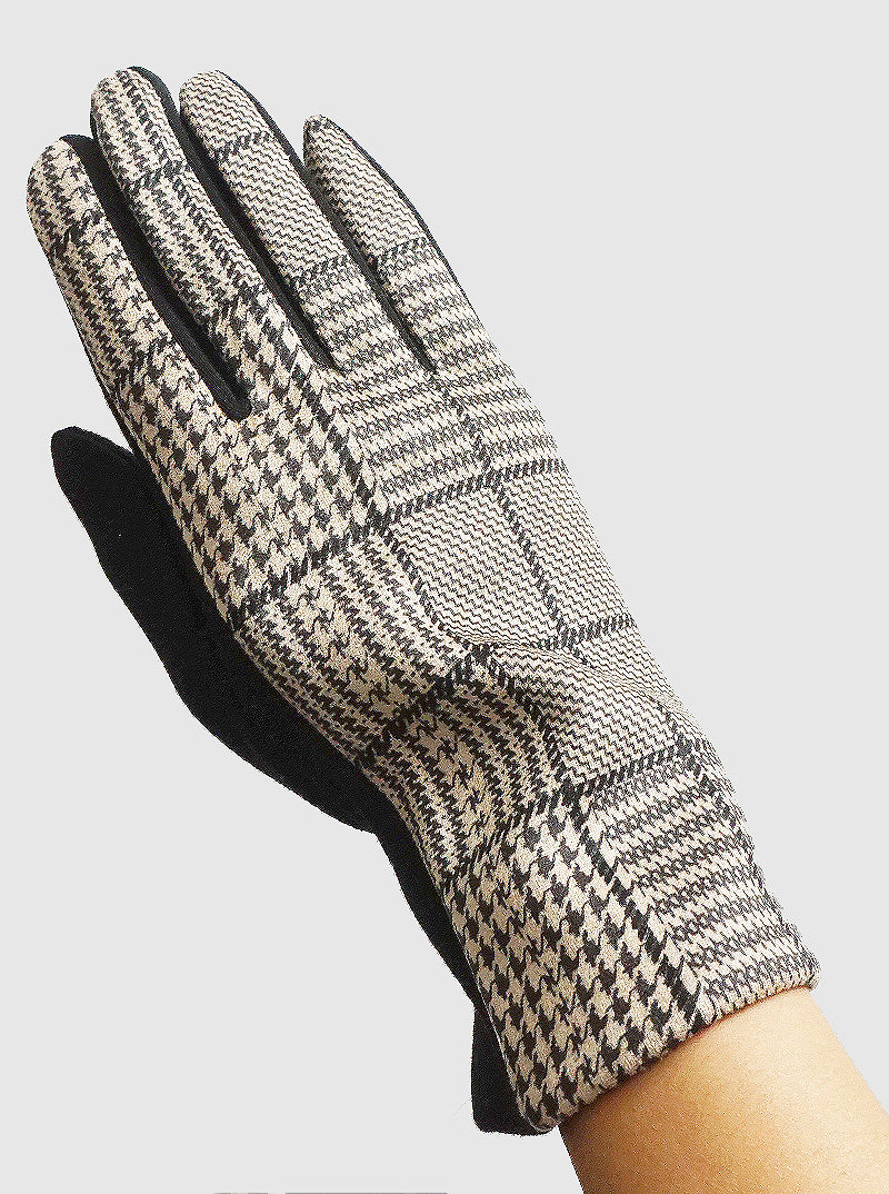 POLYESTER PLAID TOUCHSCREEN GLOVES