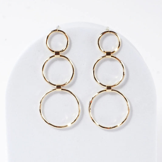PPF 3 Shiny Circles Drop Earrings