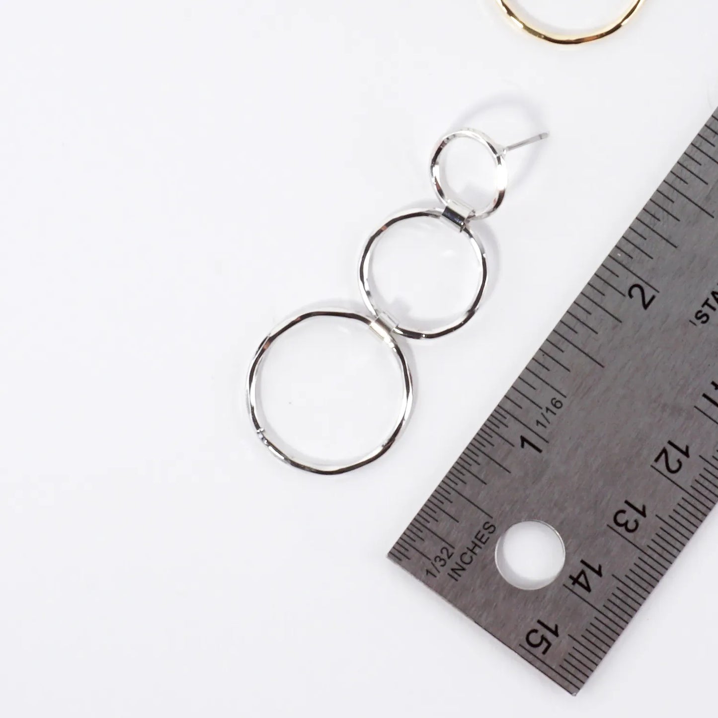 PPF 3 Shiny Circles Drop Earrings