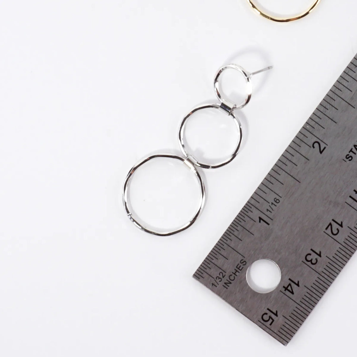 PPF 3 Shiny Circles Drop Earrings