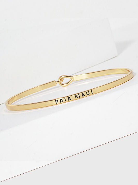 Paia Maui Engraved Inspirational Bangle Bracelet