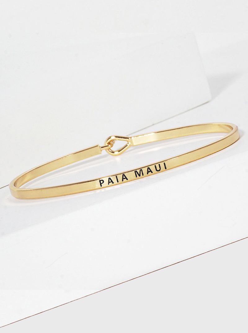 Paia Maui Engraved Inspirational Bangle Bracelet