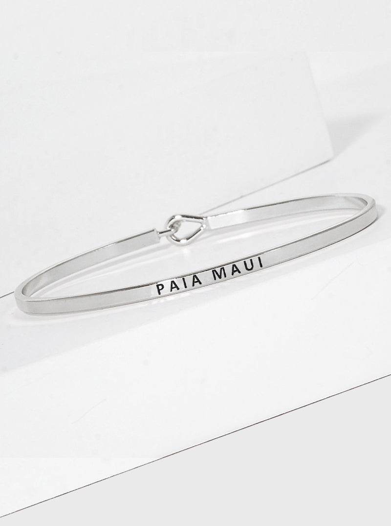 Paia Maui Engraved Inspirational Bangle Bracelet