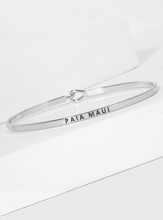 Paia Maui Engraved Inspirational Bangle Bracelet
