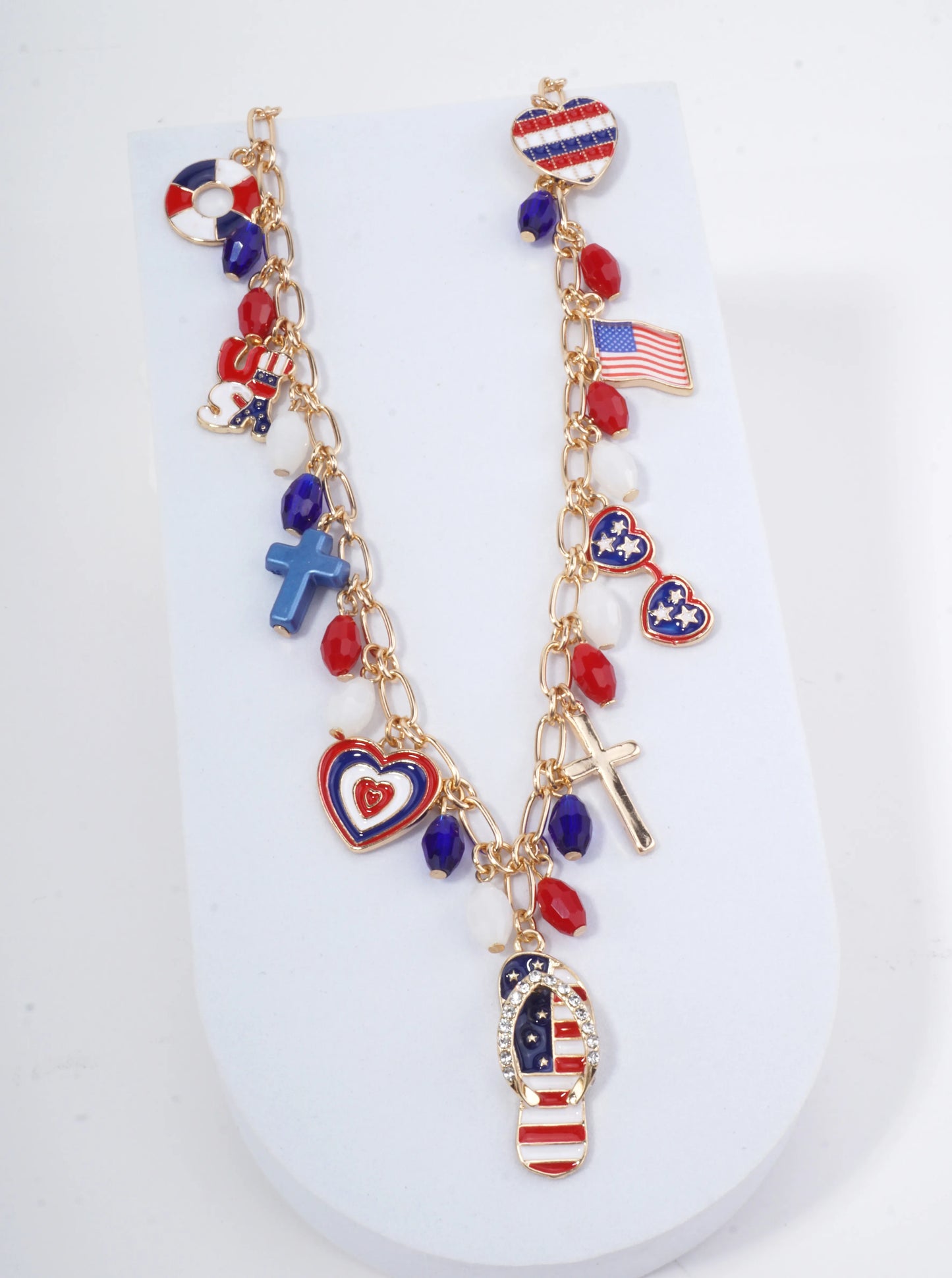 Patriotic Enameled Charm Necklace