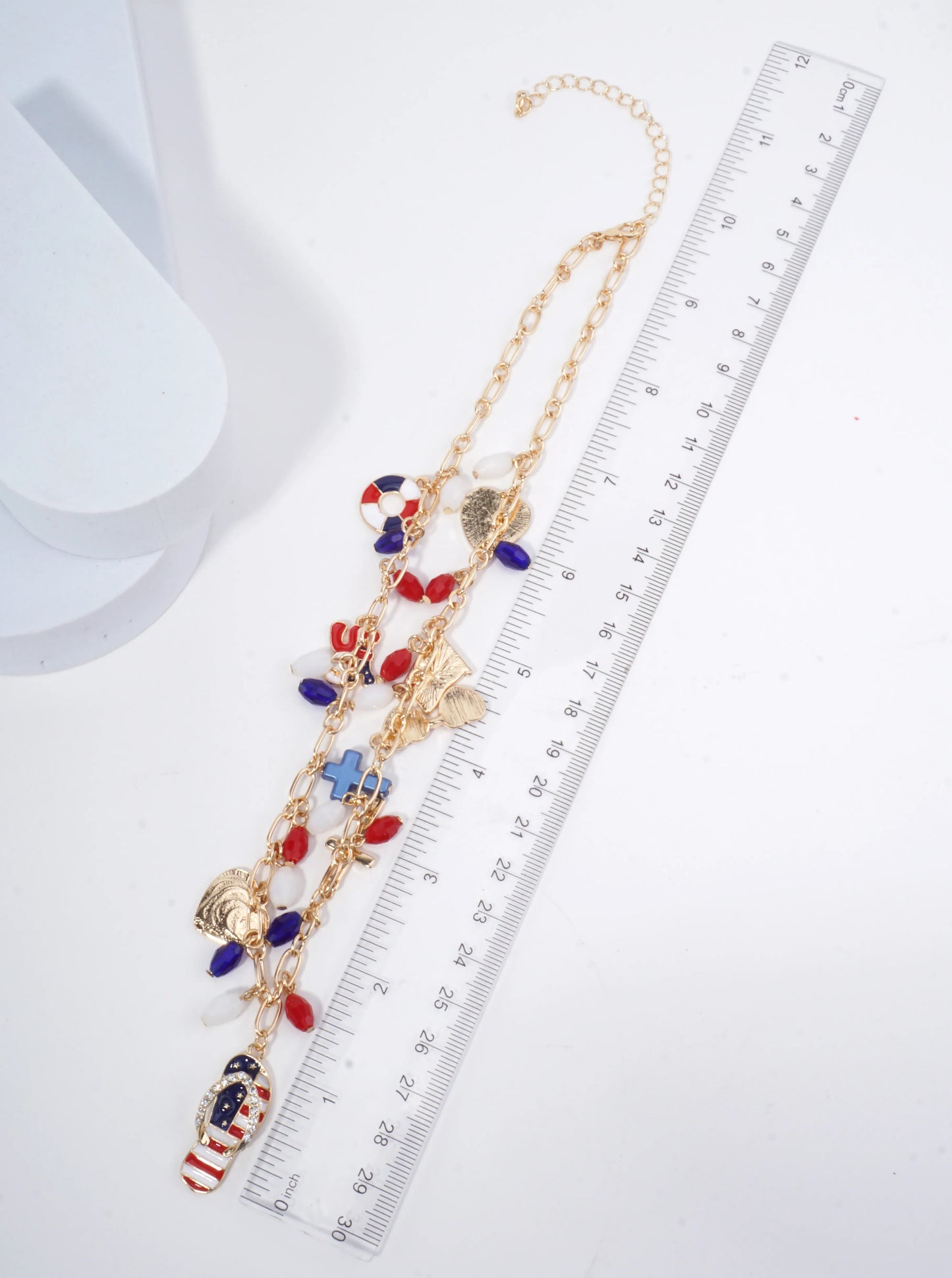 Patriotic Enameled Charm Necklace