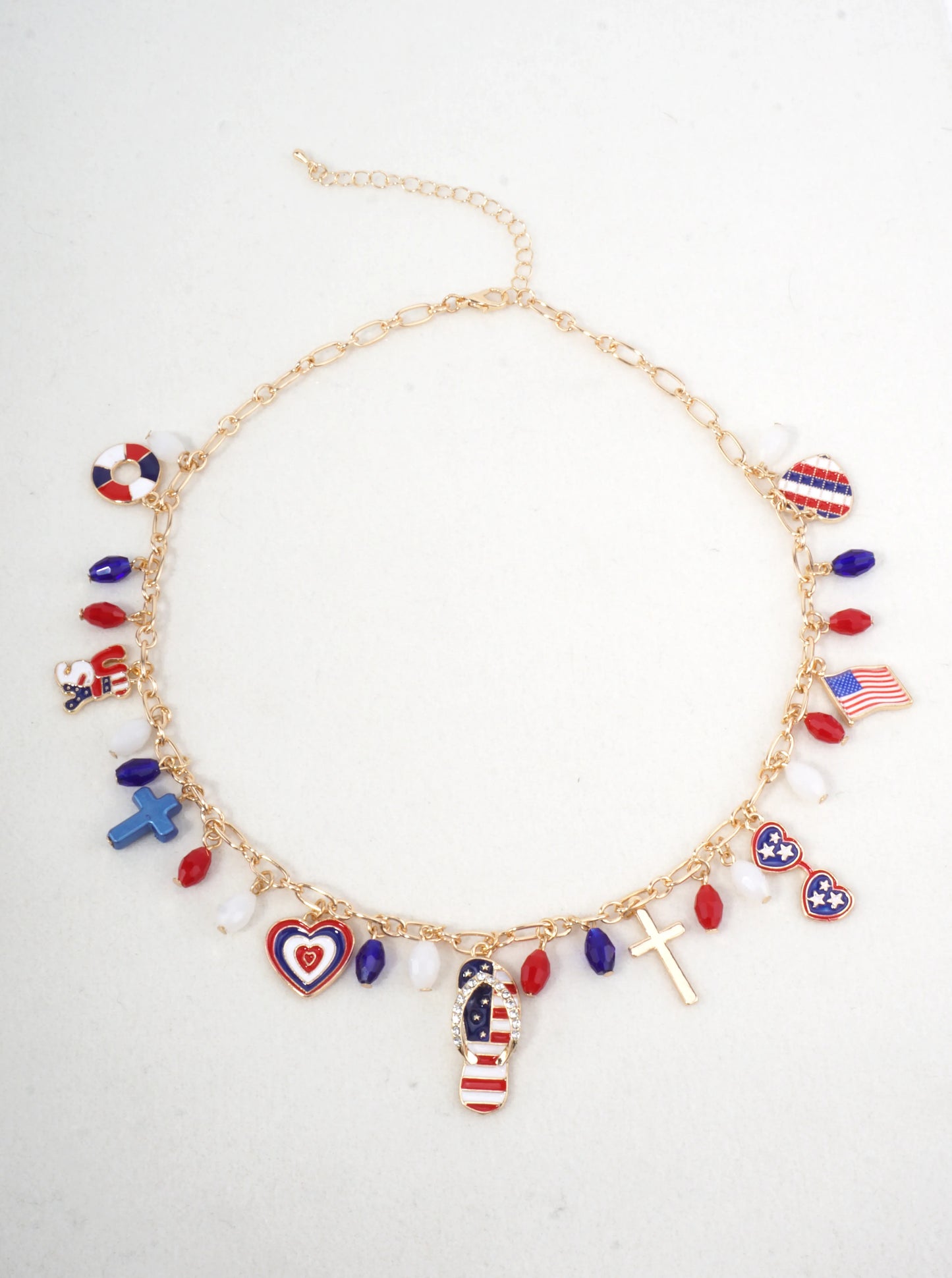 Patriotic Enameled Charm Necklace