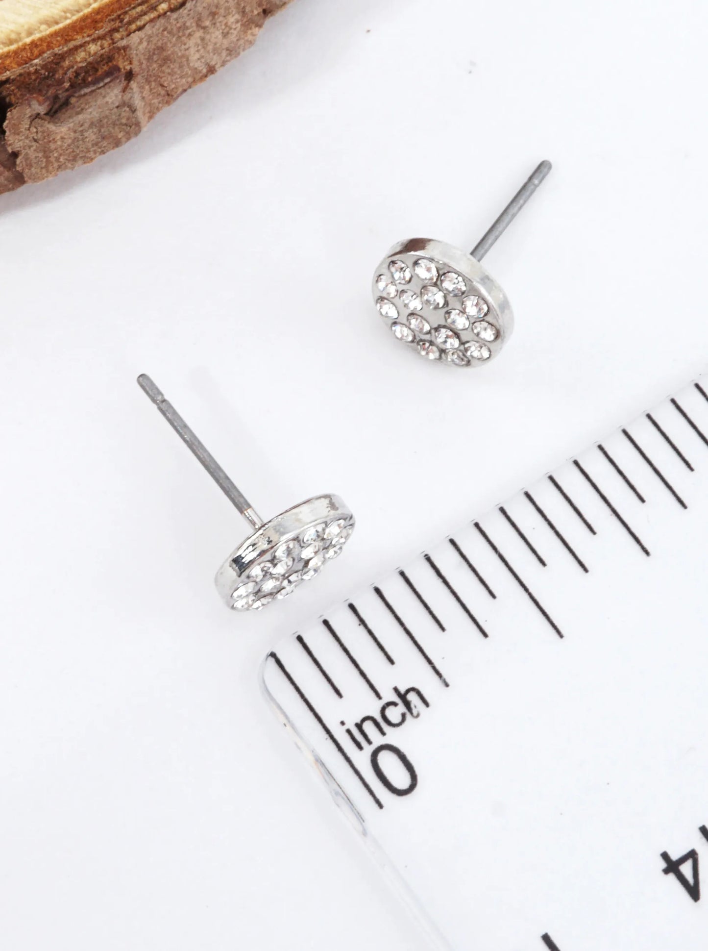 Pave Crystal Disc Stud Earrings
