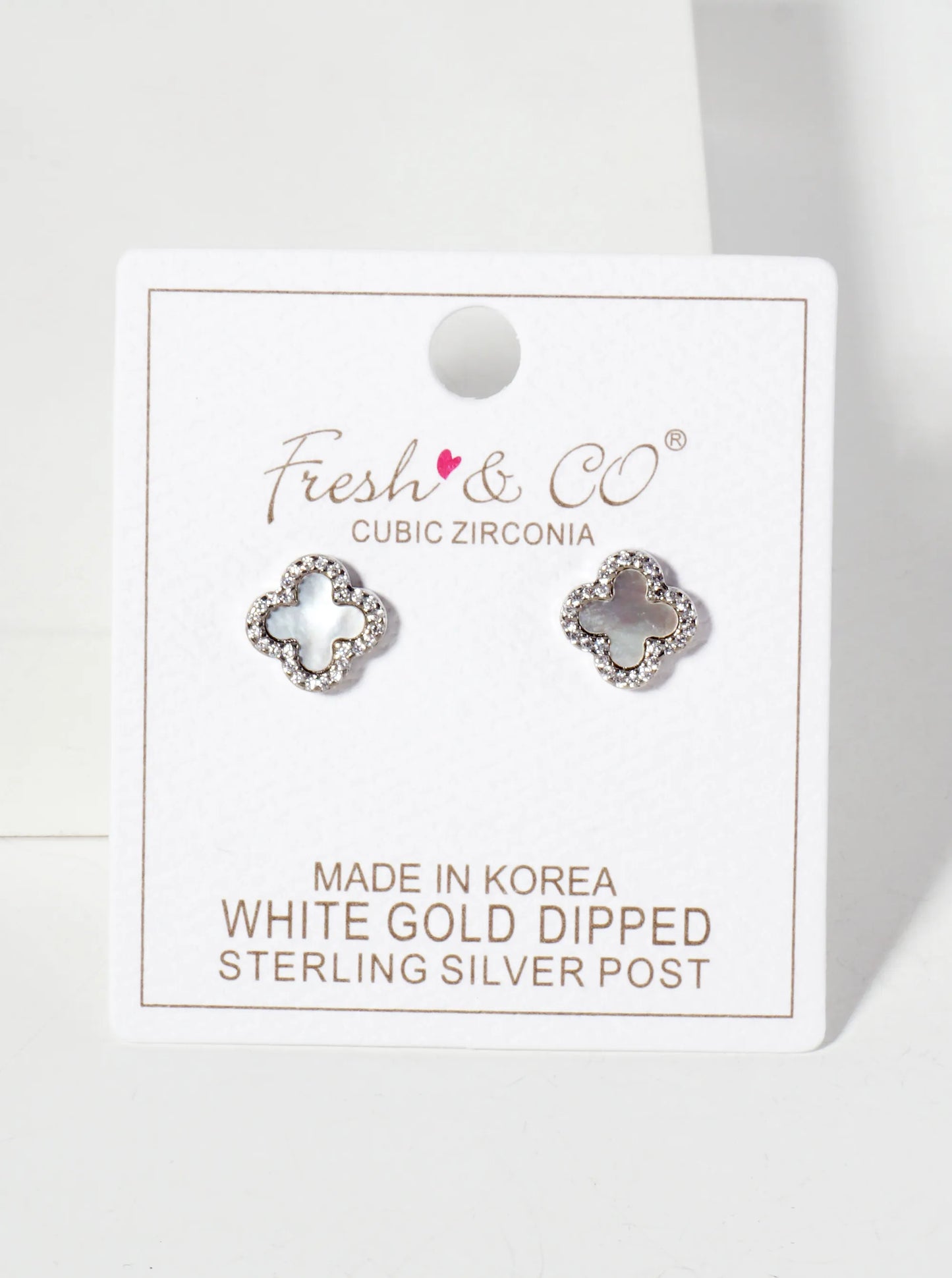 Pave-Set Cubic-Zirconia 11mm 18K-Gold-Dipped Brass Quatrefoil Stud Earrings