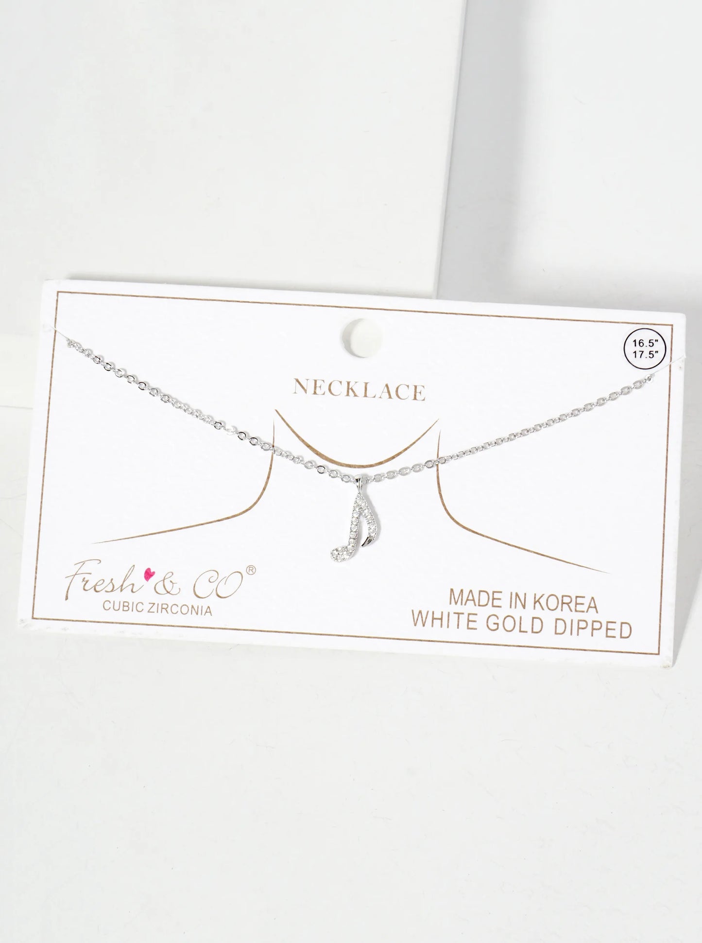 Pave-Set Cubic-Zirconia 12mm Musical-Note Pendant 18K-Gold-Dipped Necklace