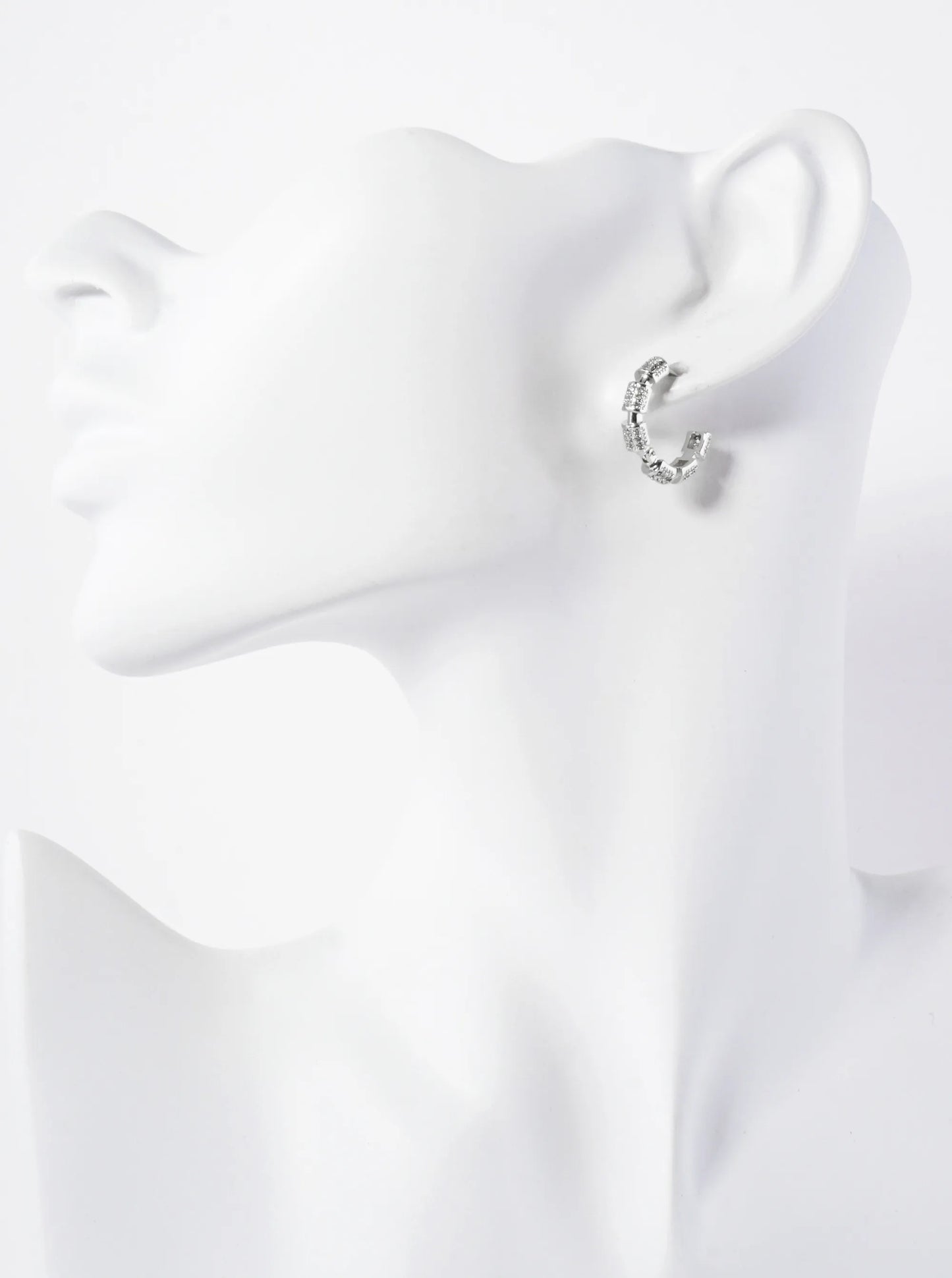 Pave-Set Cubic-Zirconia 14K-Gold-Dipped 12mm Huggie Hoop Earrings