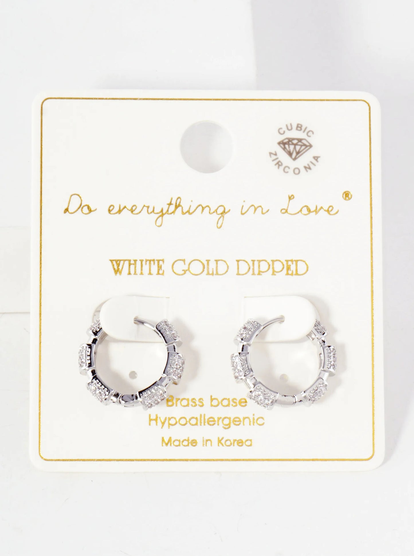 Pave-Set Cubic-Zirconia 14K-Gold-Dipped 12mm Huggie Hoop Earrings