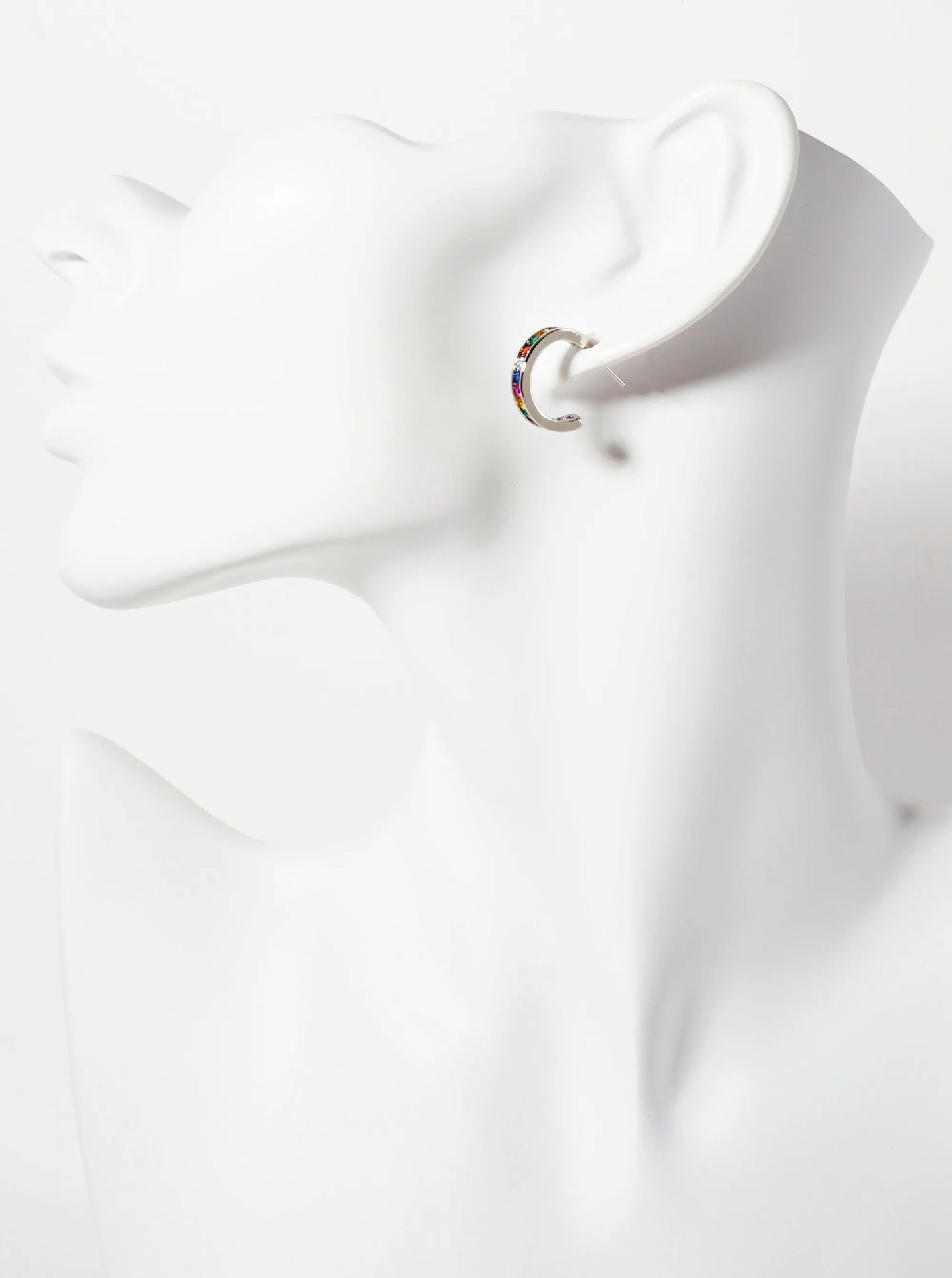 Pave-Set Cubic-Zirconia 15mm 18K-Gold-Dipped Brass Hoop Earrings