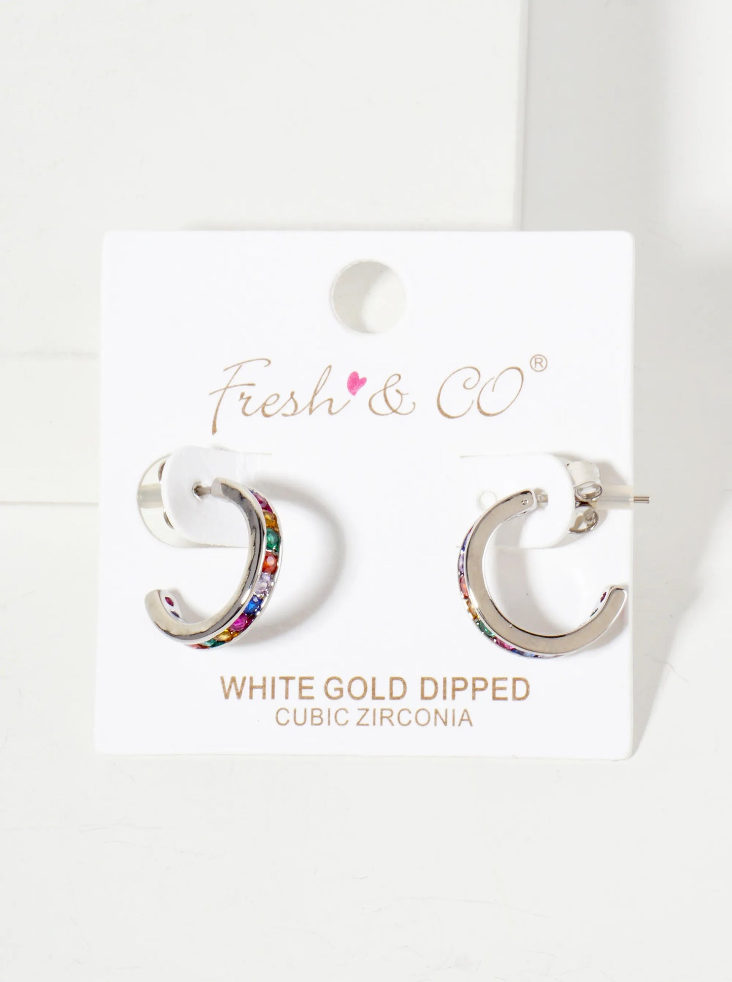 Pave-Set Cubic-Zirconia 15mm 18K-Gold-Dipped Brass Hoop Earrings