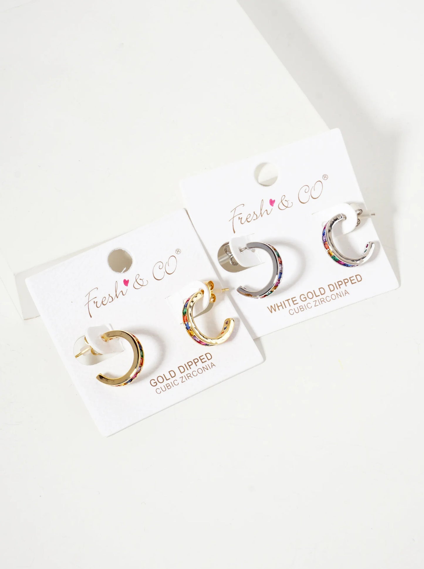 Pave-Set Cubic-Zirconia 15mm 18K-Gold-Dipped Brass Hoop Earrings