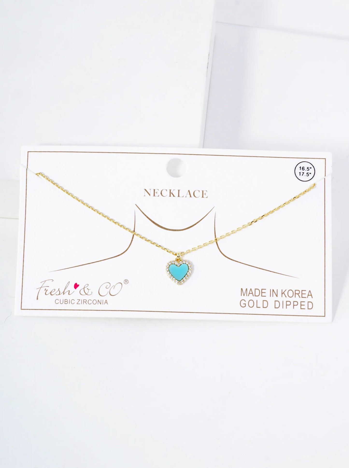 Pave-Set Cubic-Zirconia 9mm Heart Pendant 18K-Gold-Dipped Necklace