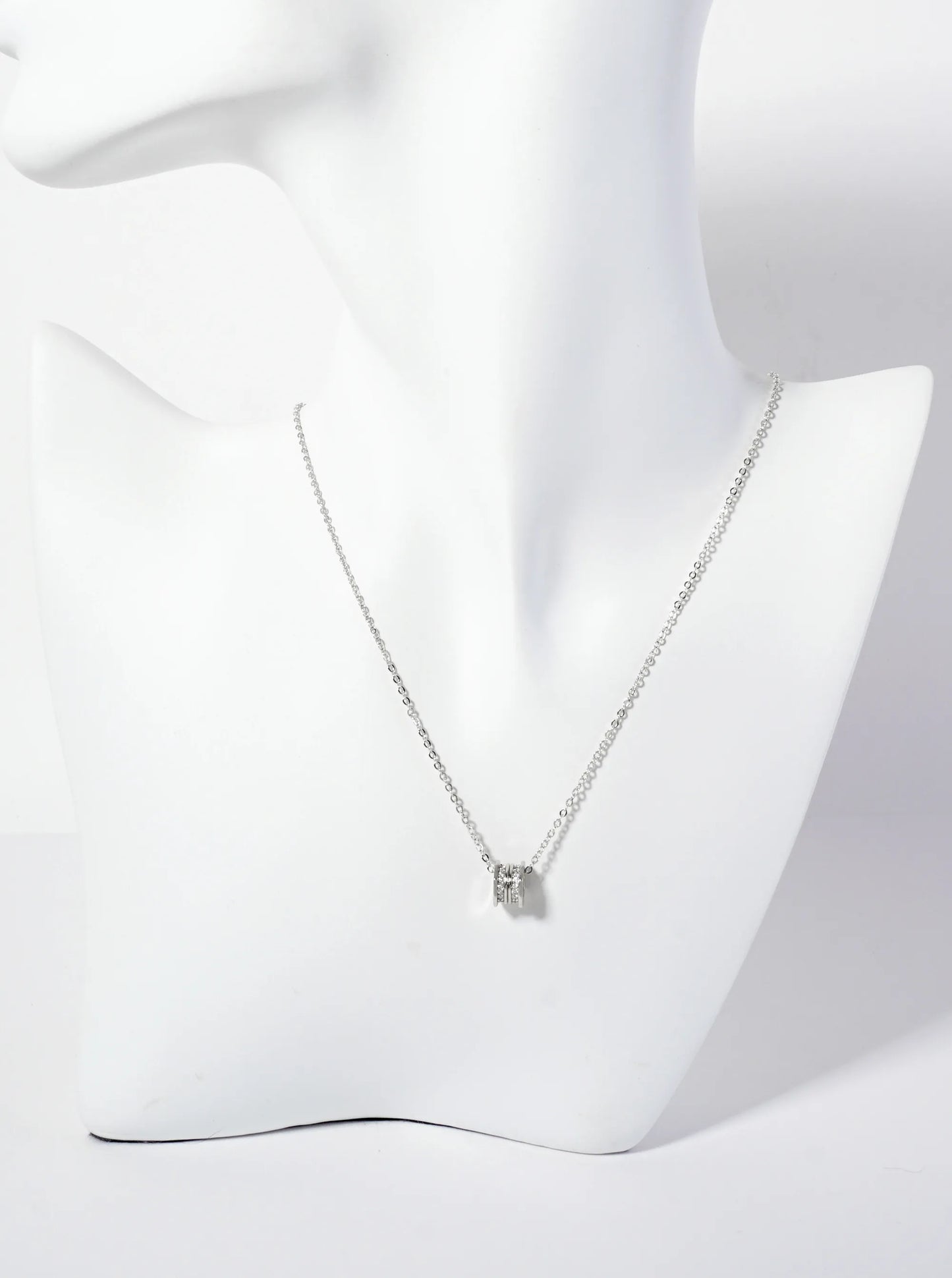 Pave-Set Cubic-Zirconia Octagon Wheel Charm Pendant 18K-Gold-Dipped Necklace