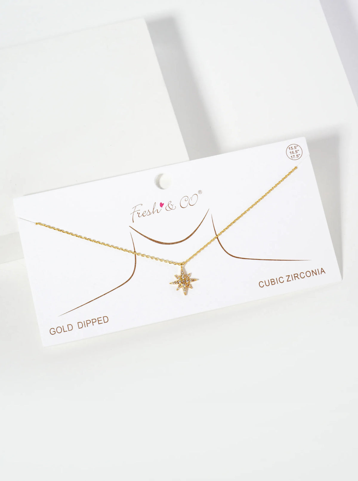 Pave-Set Cubic-Zirconia Starburst Pendant 18K-Gold-Dipped Necklace