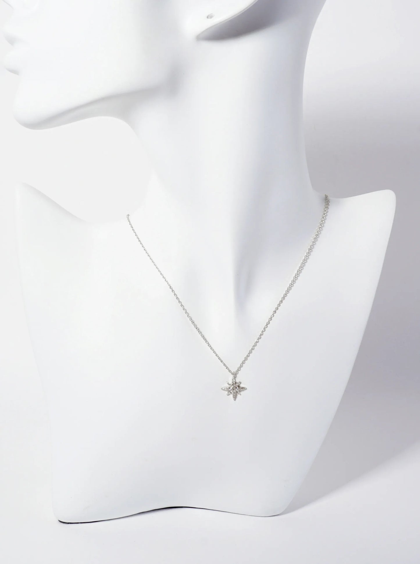 Pave-Set Cubic-Zirconia Starburst Pendant 18K-Gold-Dipped Necklace