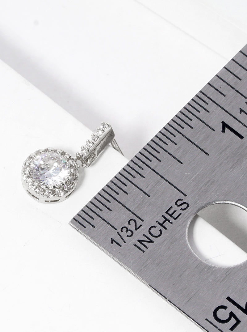 Pave-Set Cubic-Zirconia Stone Drop 18K-Gold-Dipped Post Earrings