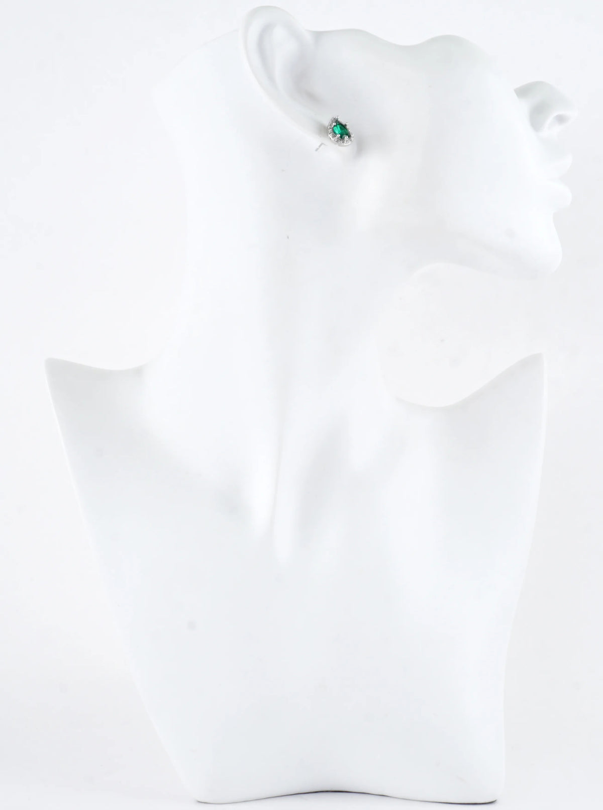 Pear CZ Halo Stud Earrings