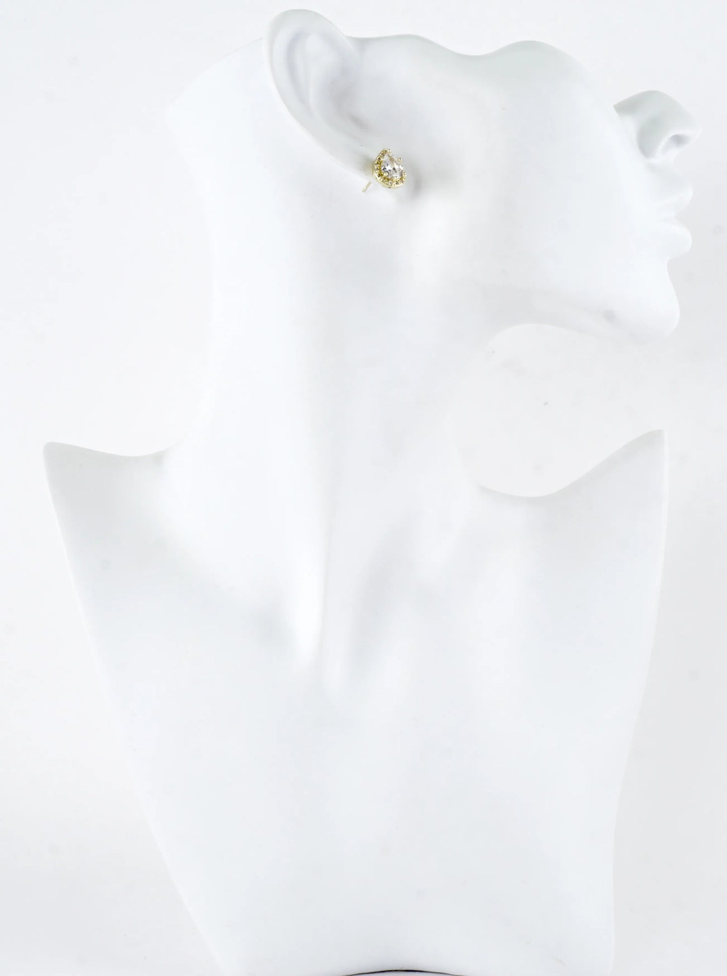 Pear Cut Cubic Zirconia Halo Stud Earrings
